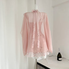 BXOXO - summer inspo New Chinese Style Chic Design Sense Dress Fashion Suspender Dress Temperament Sweet Cardigan Two-piece Dress 2025