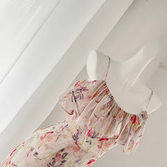 BXOXO - summer inspo Holiday Summer Floral Suspender Waist Dress women Dresses Printed Dress Women Streetwear Club Outfits For Women