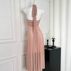 BXOXO - summer inspo Summer Sleeveless Halter Maxi Dress Elegant Tight Waist V-neck Beach Dress Robes Temperament Party Backless Dresses