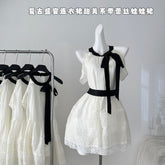 BXOXO - summer inspo Summer New Lace-up A-line Dress Temperament Elegant Halter Dress Women Sweet Sleeveless Dress Ladies Vestidos