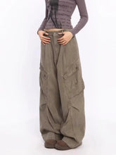 BXOXO Vintage Women's Cargo Jeans Y2k Oversized Baggy Denim Trousers Harajuku Japanese 2000s Style Jean Street Aesthetic Pants