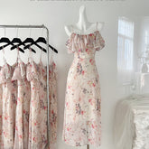 BXOXO - summer inspo Holiday Summer Floral Suspender Waist Dress women Dresses Printed Dress Women Streetwear Club Outfits For Women