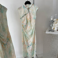 BXOXO - summer inspo 2025 New Improved Chinese-style Qipao Chic Design Cheongsam Dress Slim Bodycon Elegant Sexy Summer Wear Party Dress