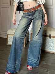 Vintage Wash Embroidery Boyfriend Jeans