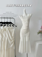 BXOXO - summer inspo Summer Women's Suspender Dress Sexy Sleeveless Slim Fit Dresses Temperament Fishtail Skirt Elegant Party Camisole Dress