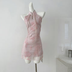 BXOXO - summer inspo Cheongsam Dress Chinese Style Improved Modern Sexy Qipao Women Sleeveless Vintage Print Floral Elagant Party Dress