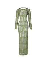 Backless Cutout Perspective Maxi Dress