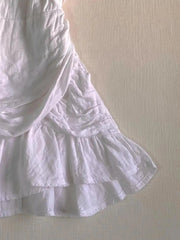 BXOXO Korea Summer Mini Dresses White Sexy Women Clothes Harajuku Sweet Girl Cross Kpop Short Dress Punk Vintage Femme Y2K Party Dress