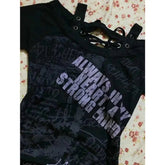 BXOXO Punk Hot Girl Vintage Letter Print T shirts Women Clothes 90s Gothic Streetwear Hip Hop Casual Sexy Femme Bandage Dark Y2k Tops