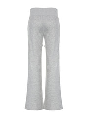 BXOXO - summer inspo Gray Drawstring Waist Casual Sweatpants Women Solid Simple Basic Minimalist Fitness Joggers Straight Pants