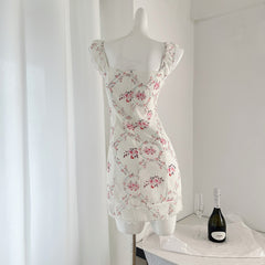 BXOXO - summer inspo Lace Sweet Dress Women Vintage Sleeveless Elegant Cute Mini Dress Female Print Korean Fashion Suspender Dress 2025 Summer New