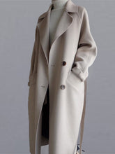 BXOXO Urban Loose Solid Color Belted Woolen Coat