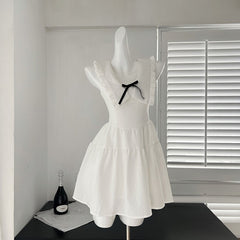 BXOXO - summer inspo Sleeveless Dress 2025 Summer New Preppy Style Women White Mini Dress Elegant Fairy Party Strap Dress A-line Sundress