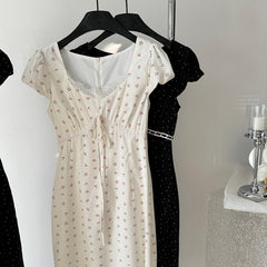 BXOXO - summer inspo Floral Print Slip Dress Women Summer Sexy Slim Elegant Fashion Casual Short Sleeve High Waist Fairy Dresses Ladies Clothing