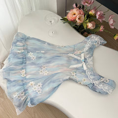 BXOXO - summer inspo Floral Short Sleeve Dress Women Summer Fashion Party Dress Casual Elegant Fairy Dresses Chic Design Sweet Mini Dress