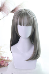 BXOXO Natural Hair-tail Medium Long Straight Hair Classic Lolita Wigs
