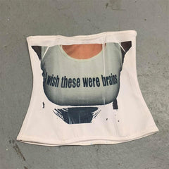 Bxoxo Streetwear Y2K Hip Hop Sexy Slim Rock Punk Gothic Geometric Pattern Print Harajuku Fashion vintage Women Sleeveless Camisole Top