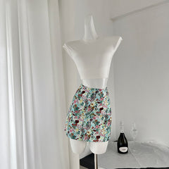 BXOXO - summer inspo Fashion Casual Solid Color Round Neck T-shirt Women Summer New Slim Fit Top Jacquard Skirt Two-piece Set