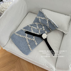 BXOXO - summer inspo Spicy Girl Slim Fit Short Dress For Women Sexy Off Shoulder Backless Dresses Fashion Sequin Patchwork Dress