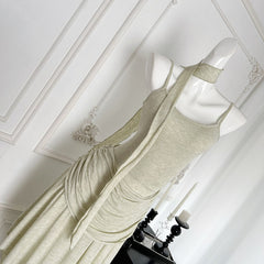 BXOXO - summer inspo Elegant Halter Dress For Women Chic Off Shoulder Sleeveless A-line Dresses Temperament Spicy Girl Slim Fit Dress Party Club Robe