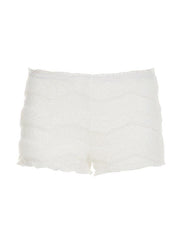 BXOXO - Lace Trim Heart Cutout Low-Rise Shorts