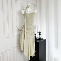 BXOXO - summer inspo Elegant Halter Dress For Women Chic Off Shoulder Sleeveless A-line Dresses Temperament Spicy Girl Slim Fit Dress Party Club Robe