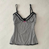 BXOXO Y2k Corset Tops Aesthetic Women Clothing Slim Vintage Stripe Camis Femme Kpop Tank Harajuku Tees Emo Girl Graphic Sling Crop Top