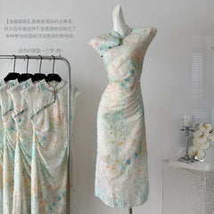 BXOXO - summer inspo 2025 New Improved Chinese-style Qipao Chic Design Cheongsam Dress Slim Bodycon Elegant Sexy Summer Wear Party Dress