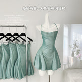 BXOXO - summer inspo Suspender Dresses Women Summer Sexy Party Slim Dress Fashion Chic Sleeveless Off Shoulder Backless High Waist Dress