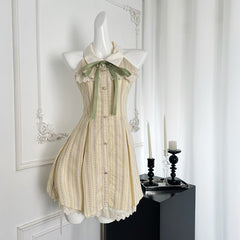 BXOXO - summer inspo Summer New Niche Design Lapel Sleeveless Dress Women's Sweet Temperament Short Dresses Fashion Elegant Dress