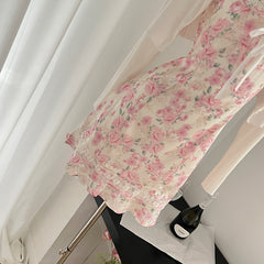 BXOXO - summer inspo Sweet Style Two Piece Set Women New Casual Cardigan +Cute Mini Dress Female Floral Print Casual Floral Dress Suit