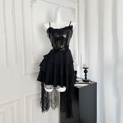 BXOXO - summer inspo Chic Design Sequins Lace Stitching Banquet Evening Dress 2025 Summer New Fashionable Temperament Party Sling Dresses