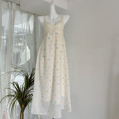 BXOXO - summer inspo Sweet Printing Suspender Dress 2025 Temperament Sleeveless Vacation Style Long Skirt Fashion Casual Dresses