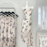 BXOXO - summer inspo Butterfly Suspended Dress For Women's Spring/Summer New Sweet Halter Dress Fashion Versatile Dresses