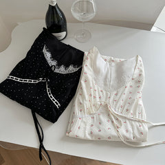 BXOXO - summer inspo Floral Print Slip Dress Women Summer Sexy Slim Elegant Fashion Casual Short Sleeve High Waist Fairy Dresses Ladies Clothing