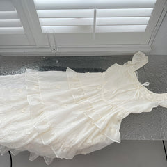 BXOXO - summer inspo French Sweet Suspender Dress Women Summer New Gentle Style High Waist Slim Wooden Ear Edge Dresses