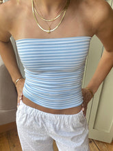 BXOXO - summer inspo Sweetown Blue Stripe Basic Simple Sleeveless Crop Tops Women Strapless Tube Top Y2K Girl 2000s Summer Cute Streetwear Vest