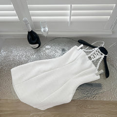 BXOXO - summer inspo Women Summer Sexy Backless Halter Dress Off Shoulder Slim Fit Sexy Bodycon Mini Dress Elegant Club Party Dress