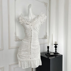 BXOXO - summer inspo Sweet White Kwaii Cute Mini Dress Summer New Fashion Design Princess Short Dresses Elegant Sleeveless Fairycore Dress