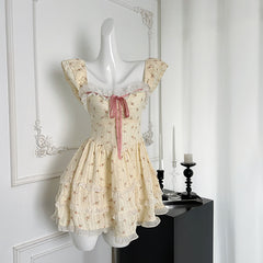 BXOXO - summer inspo Summer Floral Dresses Women Sleeveless Spaghetti Strap Backless Ruffle Dress Elegant Casual Party Ladies Dresses