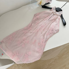 BXOXO - summer inspo Cheongsam Dress Chinese Style Improved Modern Sexy Qipao Women Sleeveless Vintage Print Floral Elagant Party Dress