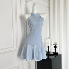 BXOXO - summer inspo Elegant Halter Sleeveless Strapless Dress Korea Chic Bow Backless Mini Dresses Women 2025 New Summer Party Dress