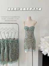 BXOXO - summer inspo French Street Style Chic Sequins Design Dress Women Elegant Fashion Suspender Party Temperament Mini Dresses