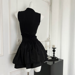 BXOXO - summer inspo 2025 New Chic Design Sleeveless Dress Solid Color Mini Dress Summer Temperament Spicy Girl Slim Fit Dress Fashion Casual