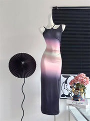 BXOXO - summer inspo Tie-dye Slim-fit Skirt Sexy Strap Elegant Slip Sweet Loose Women Elegant Skirt Summer Korean Fashion Women's Clothe