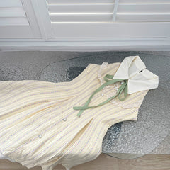 BXOXO - summer inspo Summer New Niche Design Lapel Sleeveless Dress Women's Sweet Temperament Short Dresses Fashion Elegant Dress