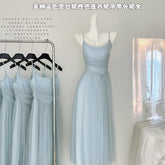 BXOXO - summer inspo Korean Fashion Mesh Dress 2025 Summer New Backless Suspender Dress Vacation Midi Dress Beach Party Vestidos