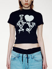 Bxoxo American Retro Y2K Streetwear Hip Hop Punk Rock  Crop Tops Harajuku Aesthetic Hot Girl Fashion Gothic Sexy Slim Letter Print top