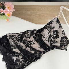 BXOXO - summer inspo Elegant Lace Suspender Dress Vintage Slim Fit Sleeveless Party Dresses Women Fashion Bodycon Dress Summer New