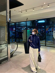 BXOXO Baggy Fleece Pants for Women Wide Leg Brushed Trousers Warm Casual Korean Fashion Winter Sweatpants Oversized Lamb Wool